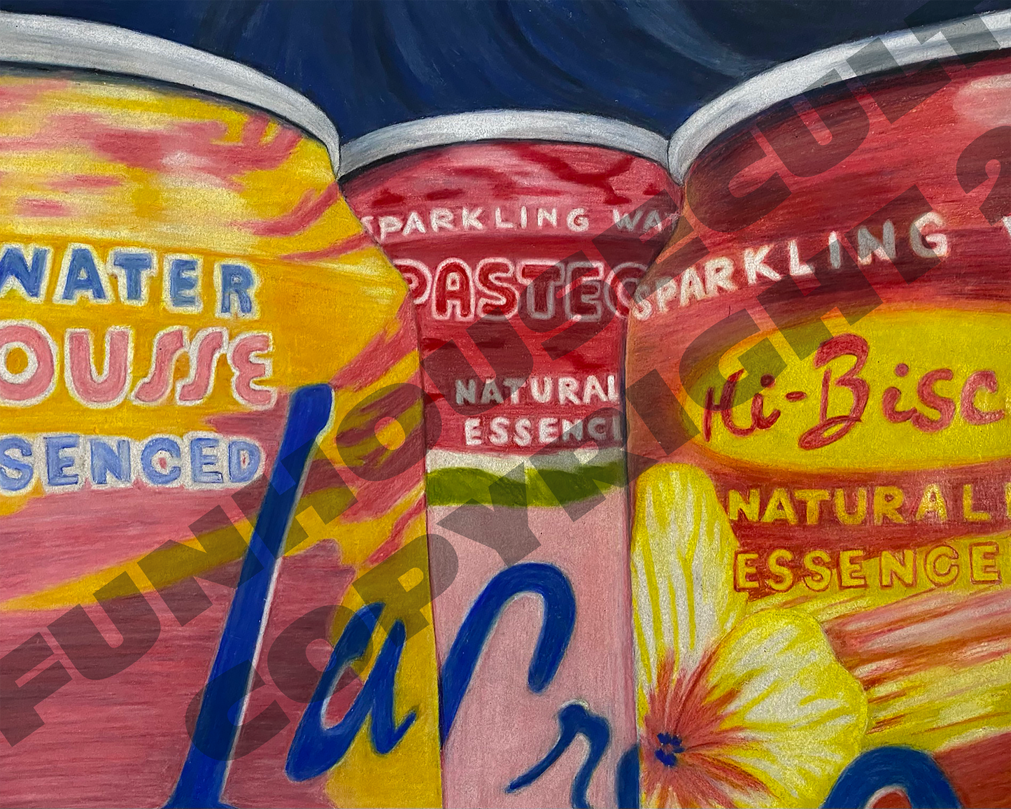 La Croix in colored pencil